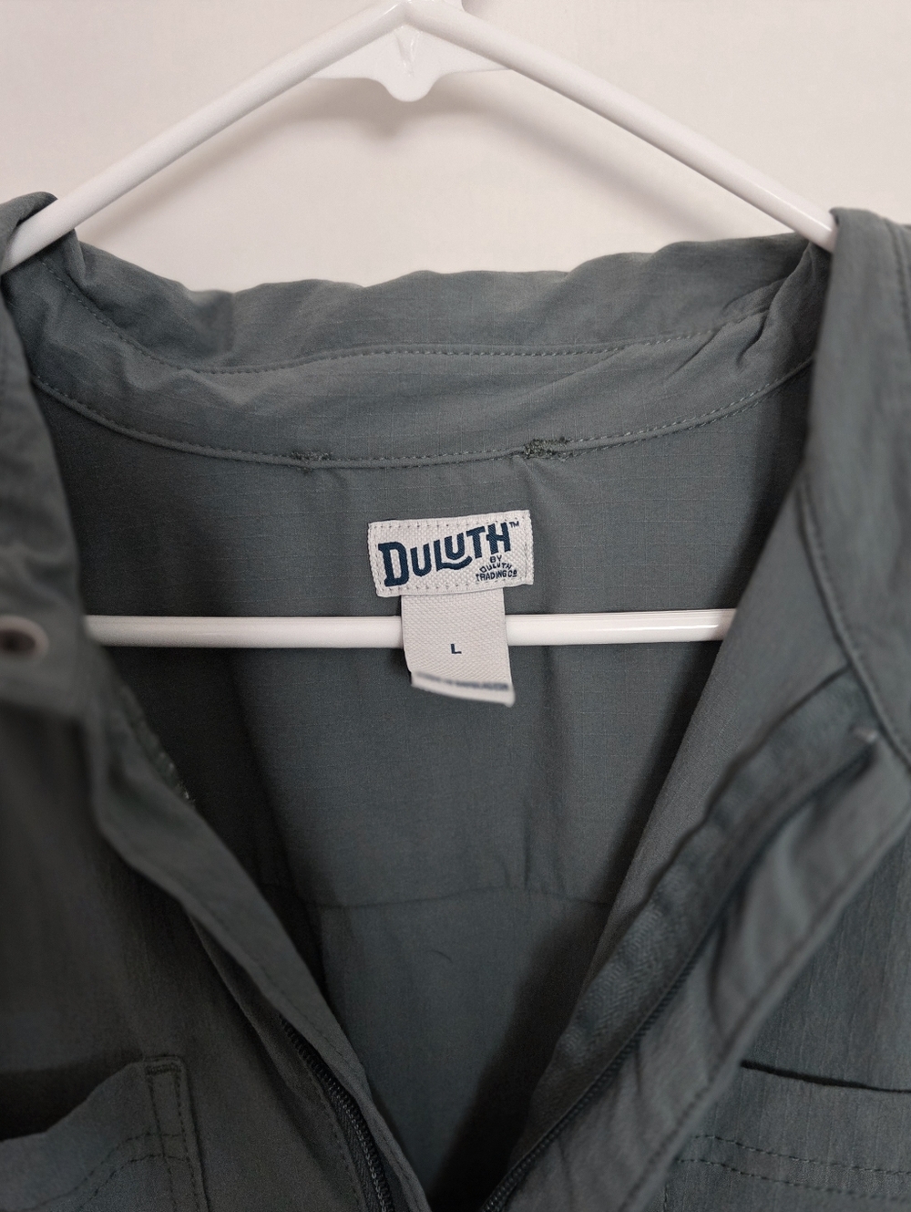 Duluth Trading Co. Short-Sleeve Utility Romper in Slate Green - Picture 2 of 2